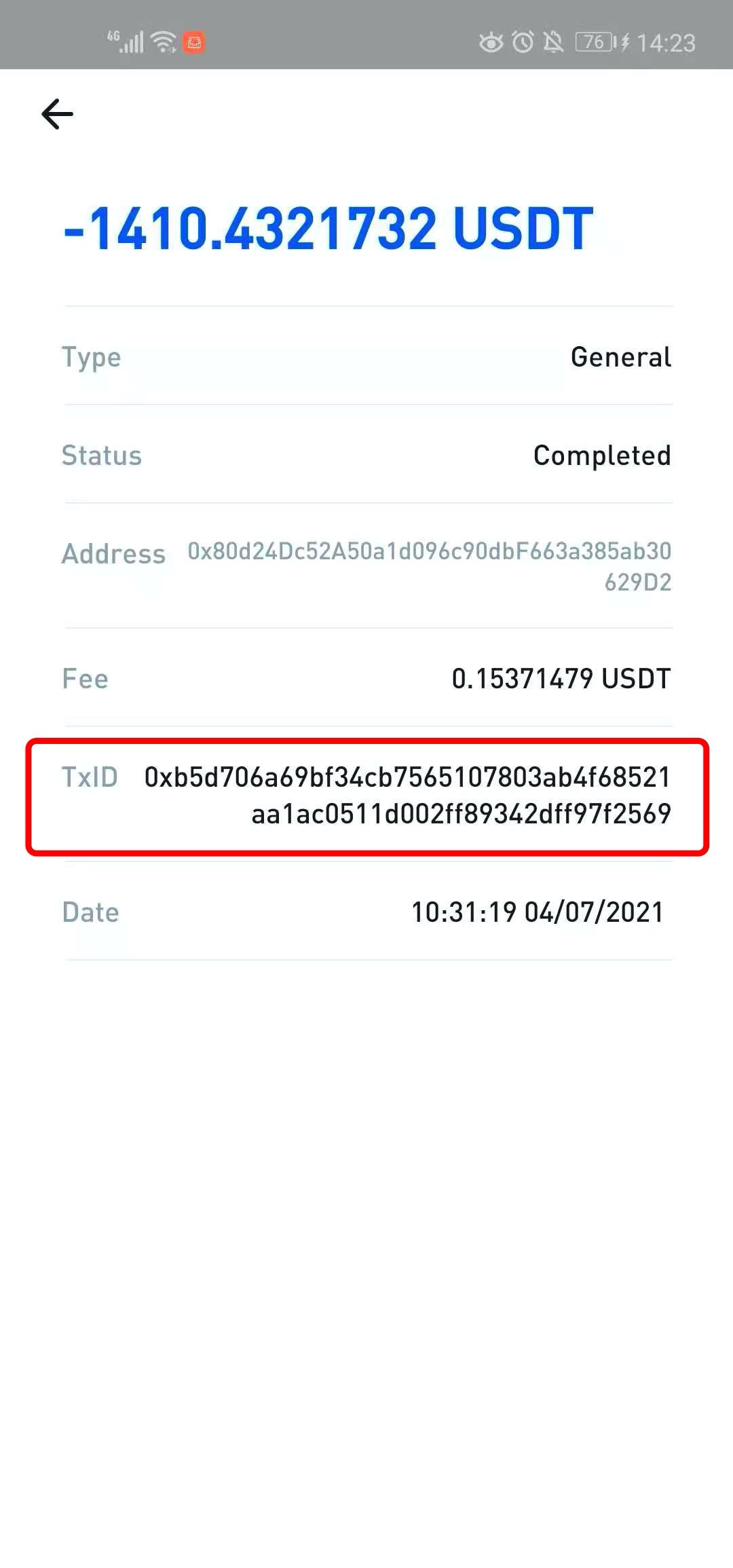 btc transaction hash status